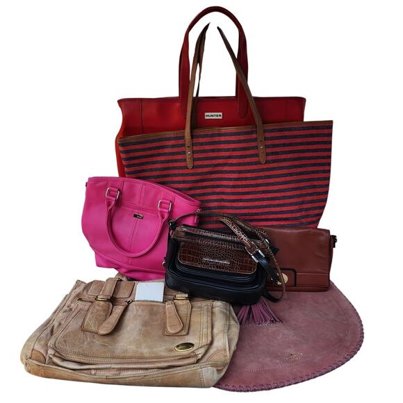 Vintage Seven Distressed Designer Mix As Is Handbag Reseller Upcycle Lot - Picture 16 of 16